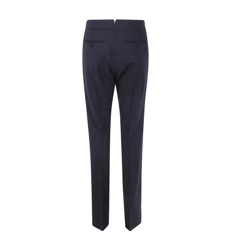 High Twist Broken Twill Flat Front Straight Pant - Black