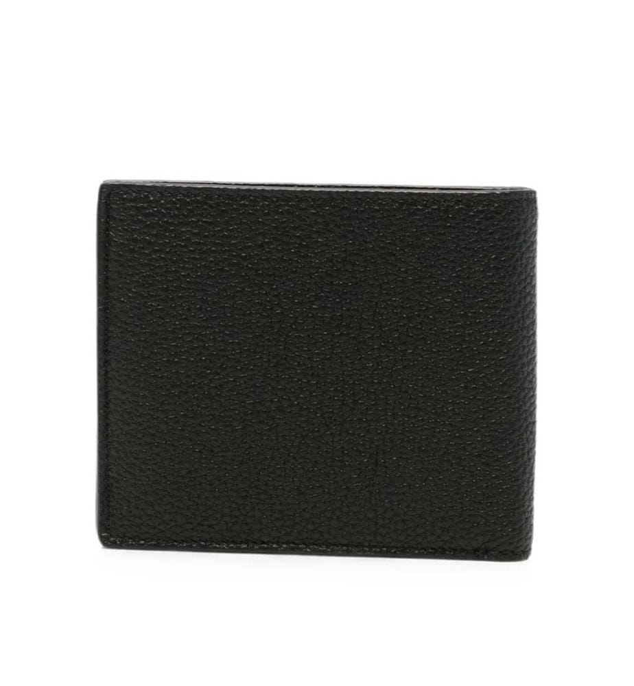 Klassische Brieftasche aus genarbtem Leder – Schwarz