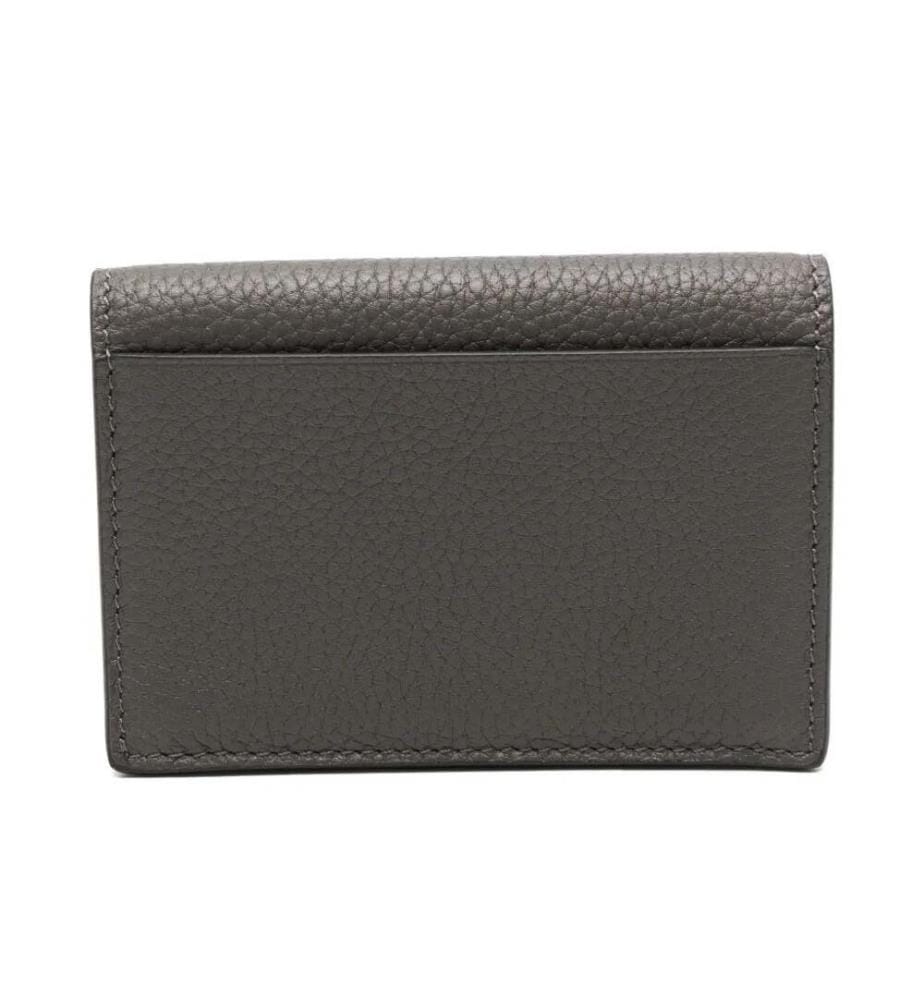Porte-cartes de visite T Line en cuir grainé souple - Gris fumé