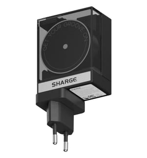 Kompakter USB-C-Lader mit 65W Leistung und einziehbarem Kabel Schwarz