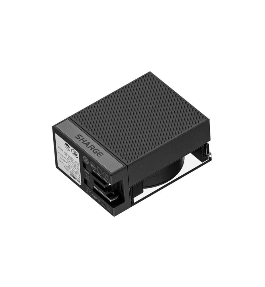 Kompakter USB-C-Lader mit 65W Leistung und einziehbarem Kabel Schwarz