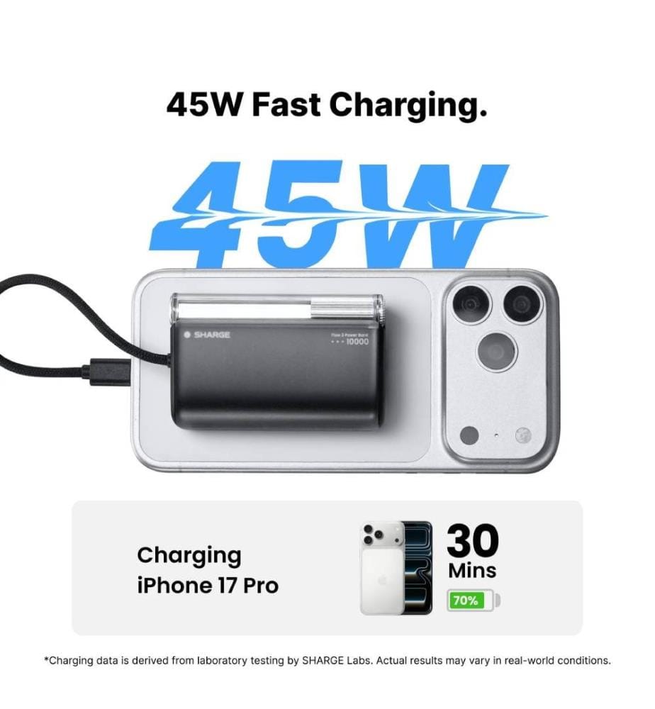 Externe Powerbank Flow 3 45 W – Schwarz