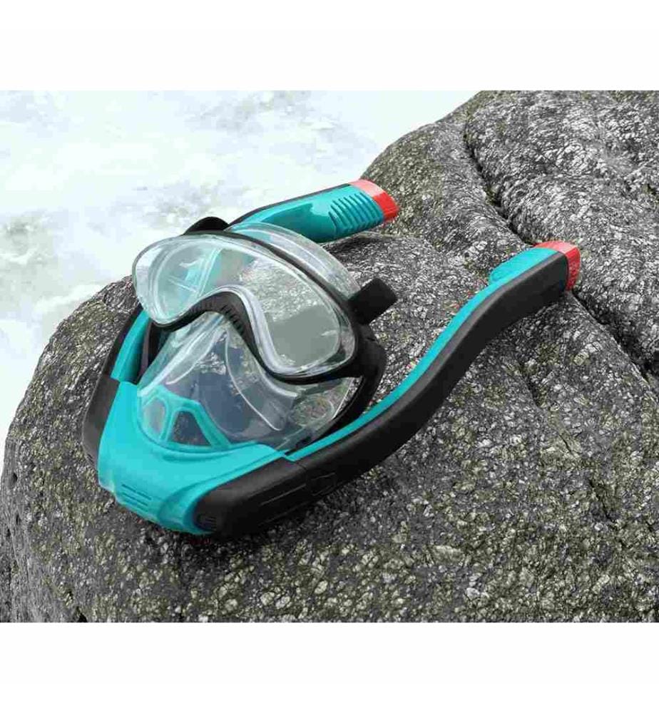 Masque de plongée intégral avec tuba S/M - Noir et Bleu