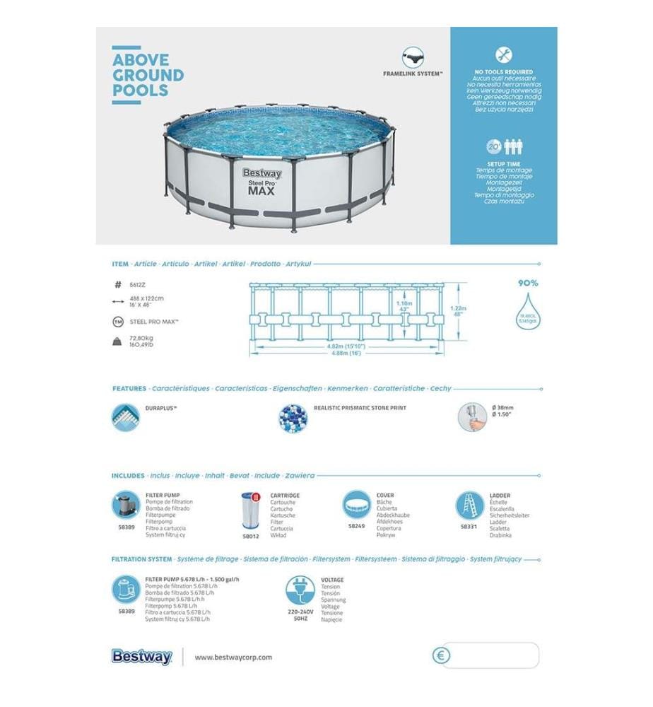 Piscine Steel Pro Max 488 x 122 cm