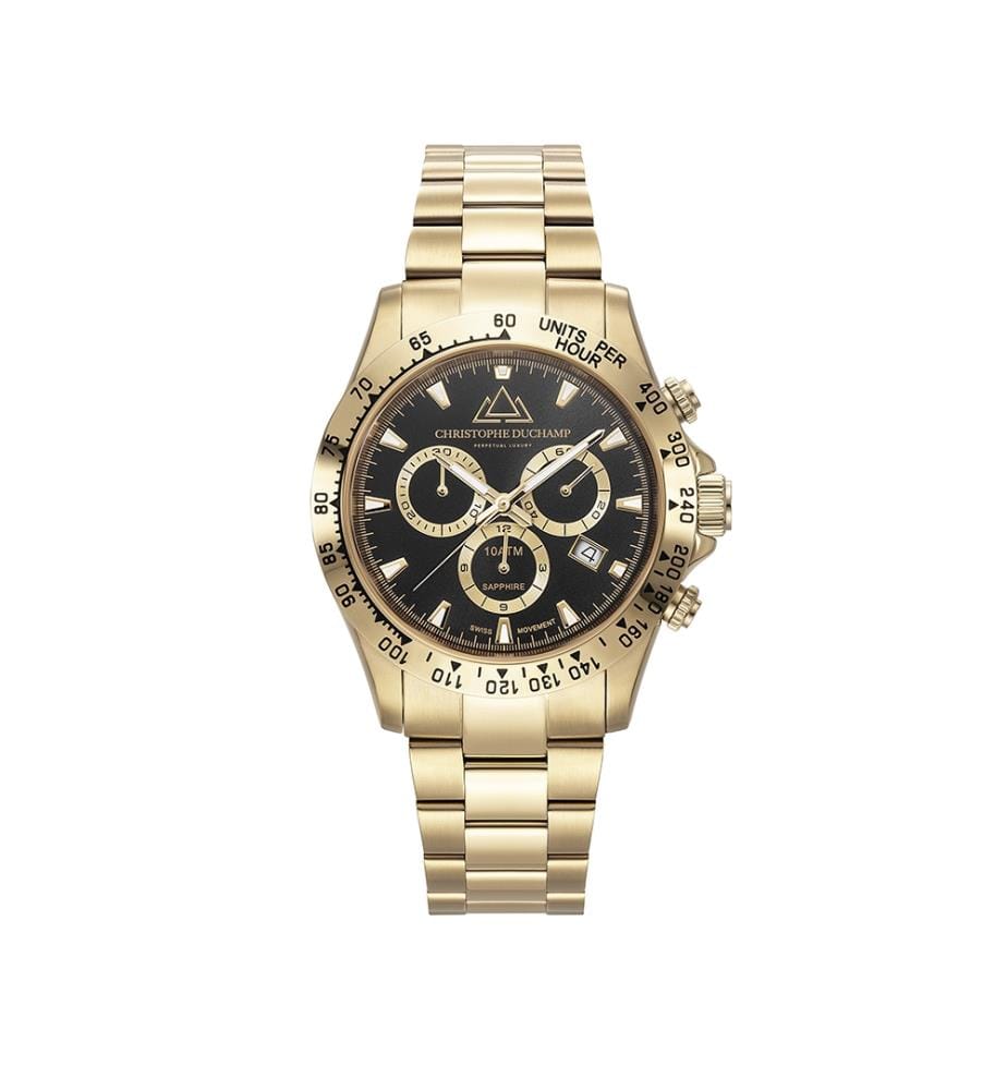 Quarzuhr „Grand Mont“ – Schwarz & Gold - 42 mm