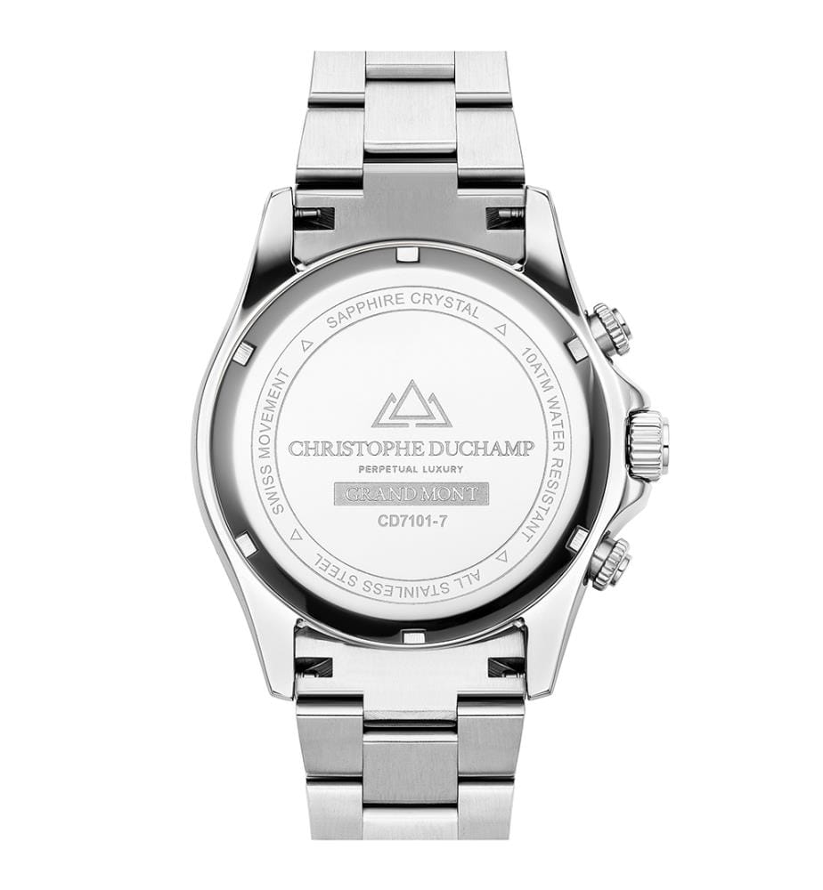Quarzuhr „Grand Mont“ – Schwarz & Silber - 42 mm