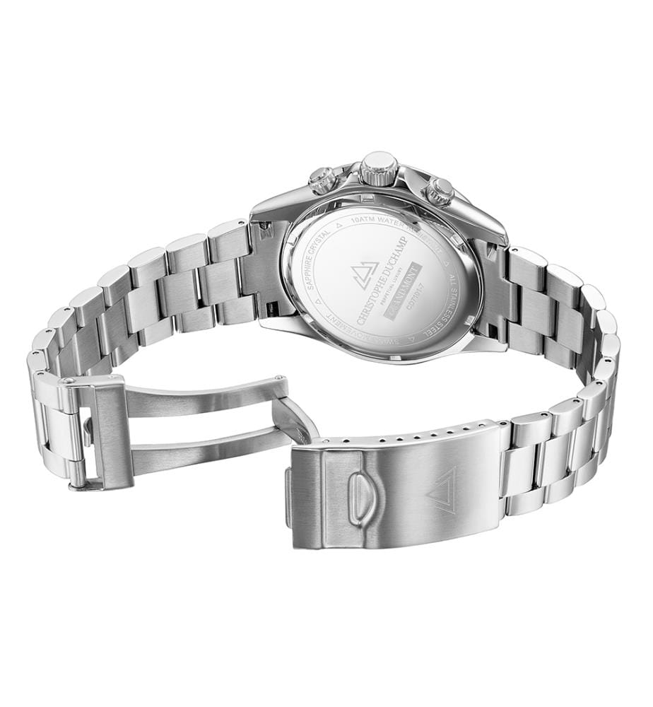 Quarzuhr „Grand Mont“ – Schwarz & Silber - 42 mm