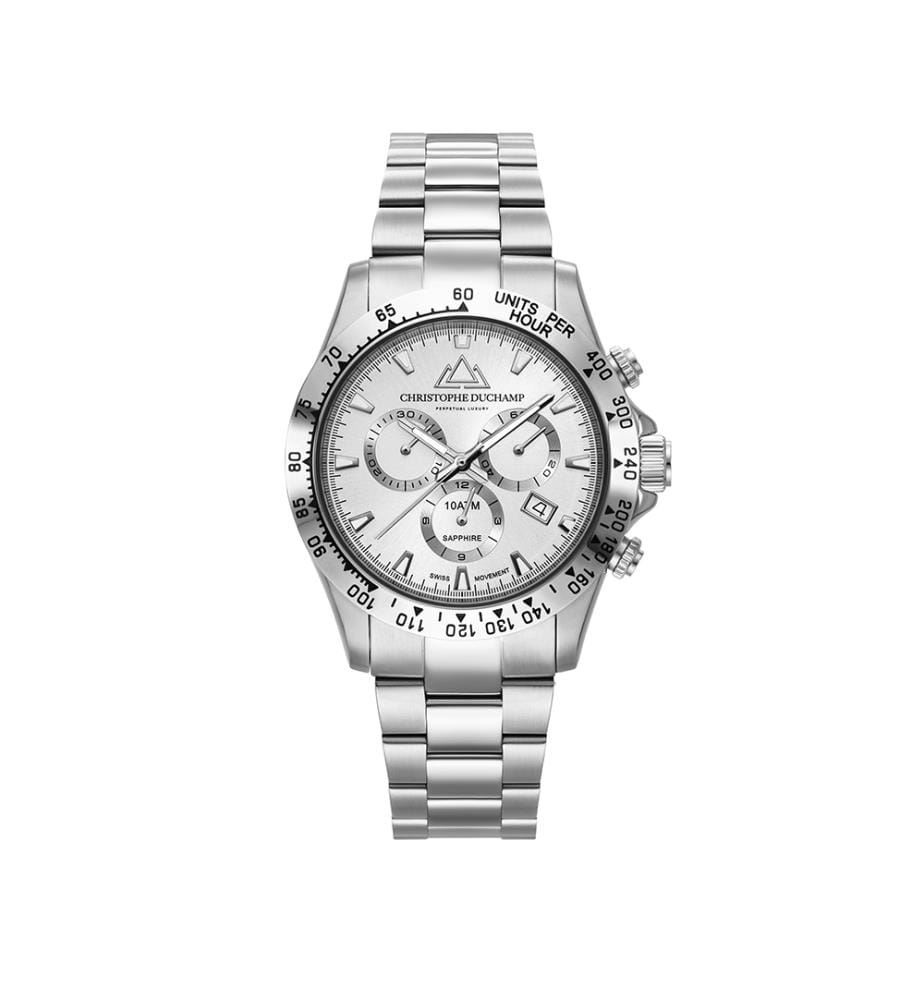 Grandmont-Quarzuhr – weiss und silberfarben - 42 mm