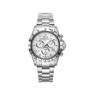 Grandmont-Quarzuhr – weiss und silberfarben - 42 mm