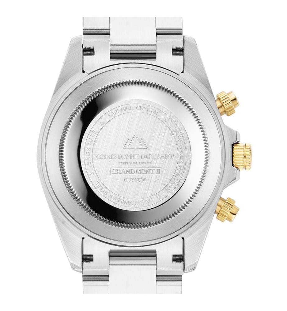 Grand Mont Ceramic Quartz Watch - Blue & Silver/Gold - 46 mm
