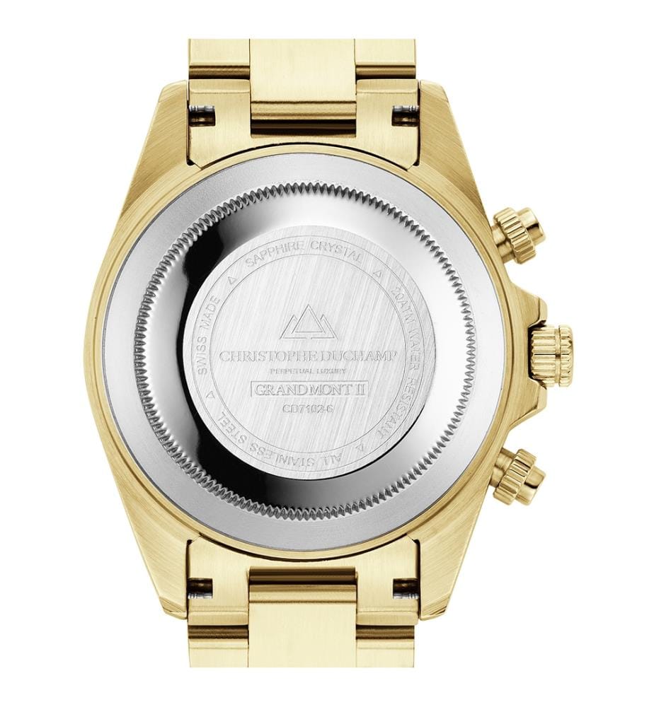 Grand Mont Ceramic Quartz Watch - Blue & Gold - 46 mm