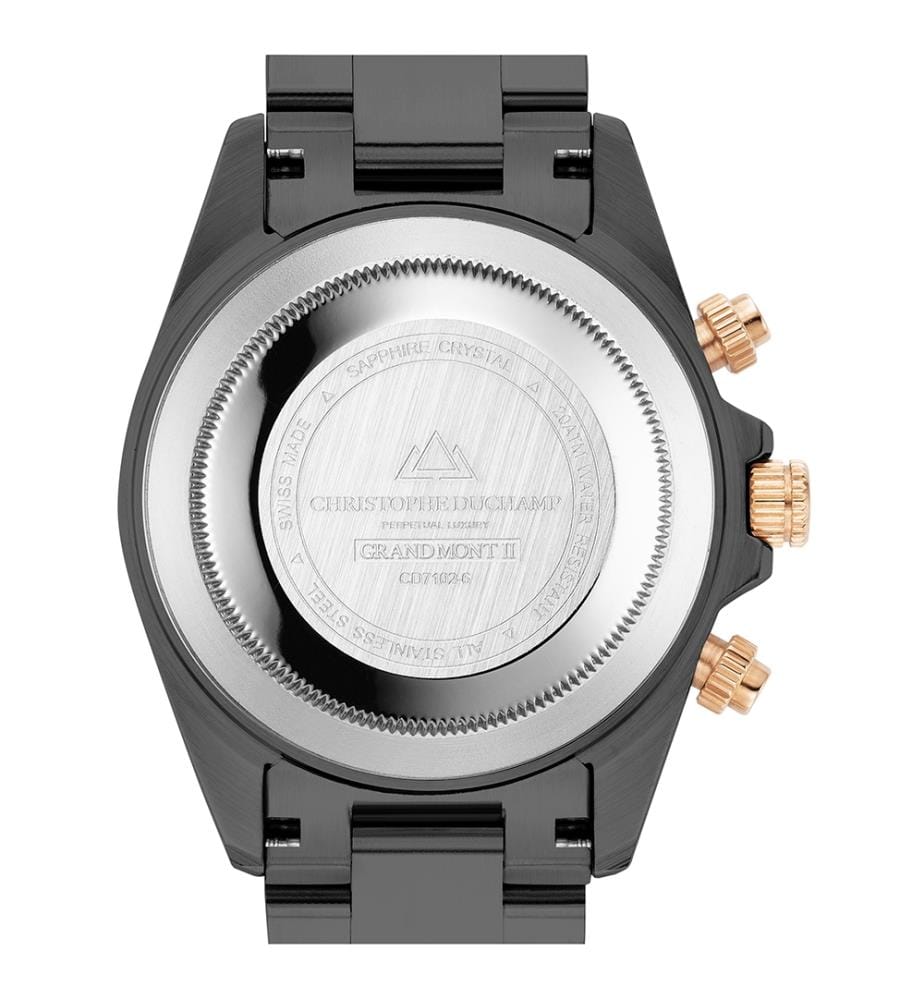 Grand Mont Ceramic Quartz Watch - Blue & Silver/Gold - 46 mm