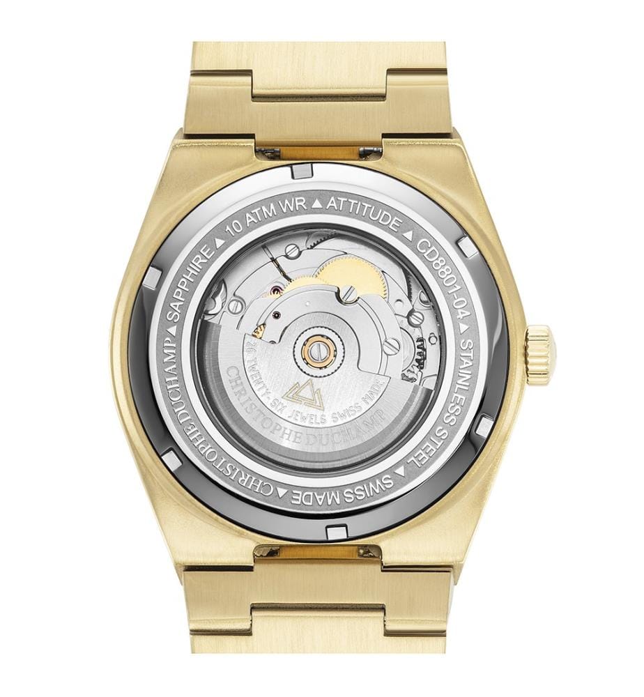 Attitude Automatikuhr – Gelbgold & Schwarz - 41 mm