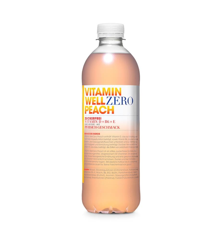 Vitamin Well Zero Peach - 12 x 50 cl