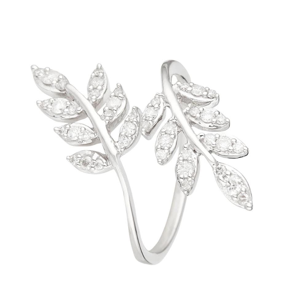 Ring Conte Florale - Weissgold 375/1000
