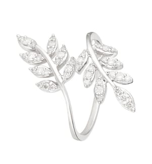 Ring Conte Florale - Weissgold 375/1000