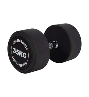 Gummi-Rundhantel, 35 kg - Schwarz