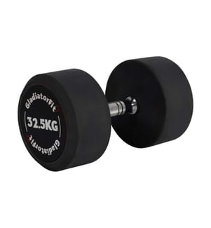 Gummi-Rundhantel, 32.5 kg - Schwarz