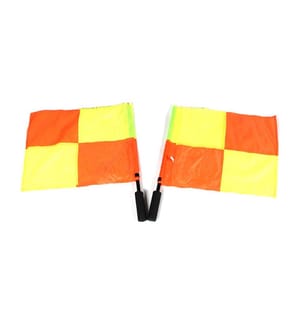 Flagge für Schiedsrichter - Linienrichter in Schachbrettmuster (Satz von 2) + Tasche