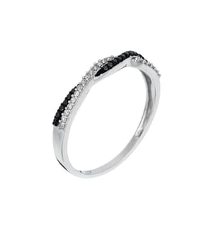 Ragon-Goldring – versilbert und schwarz