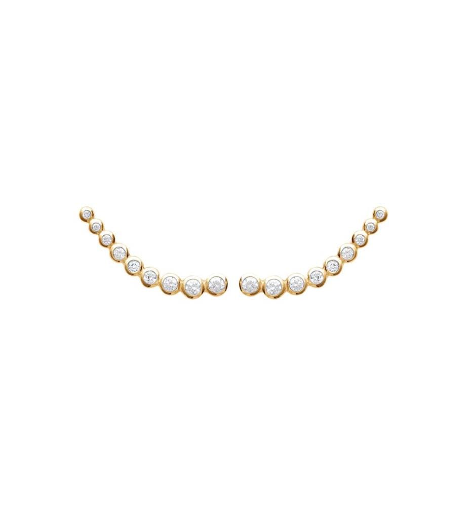 Earrings - Gold and White