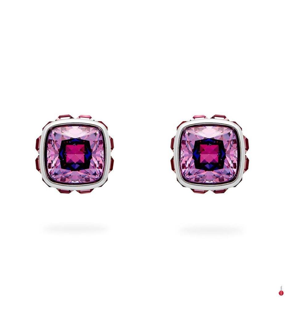 Orecchini con pietra di nascita - Viola e argento