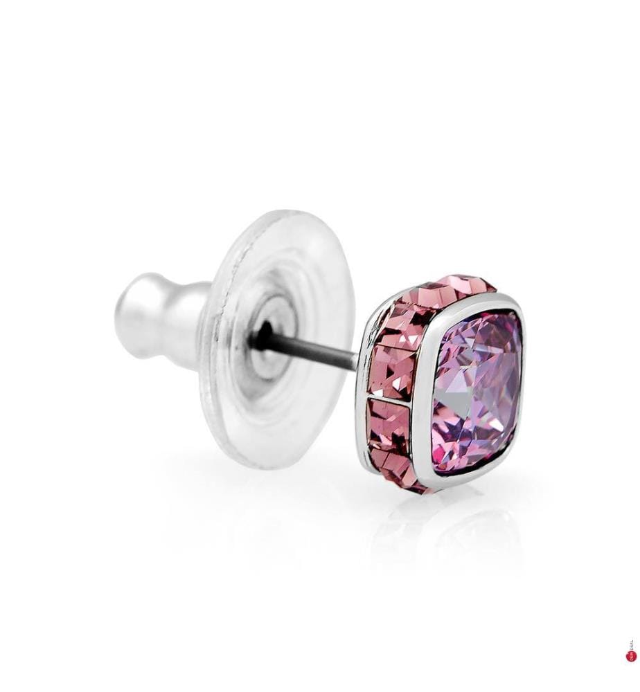 Orecchini con pietra di nascita - Viola e argento