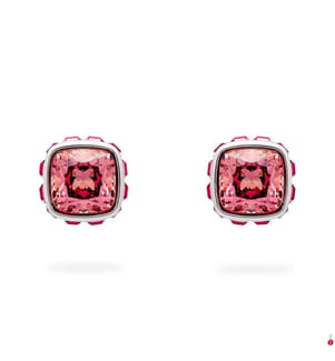 Geburtsstein-Ohrstecker - Rosa und Silber