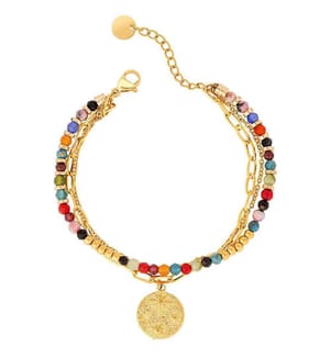 Galaxis Crystal Steel Armband - Mehrfarbig