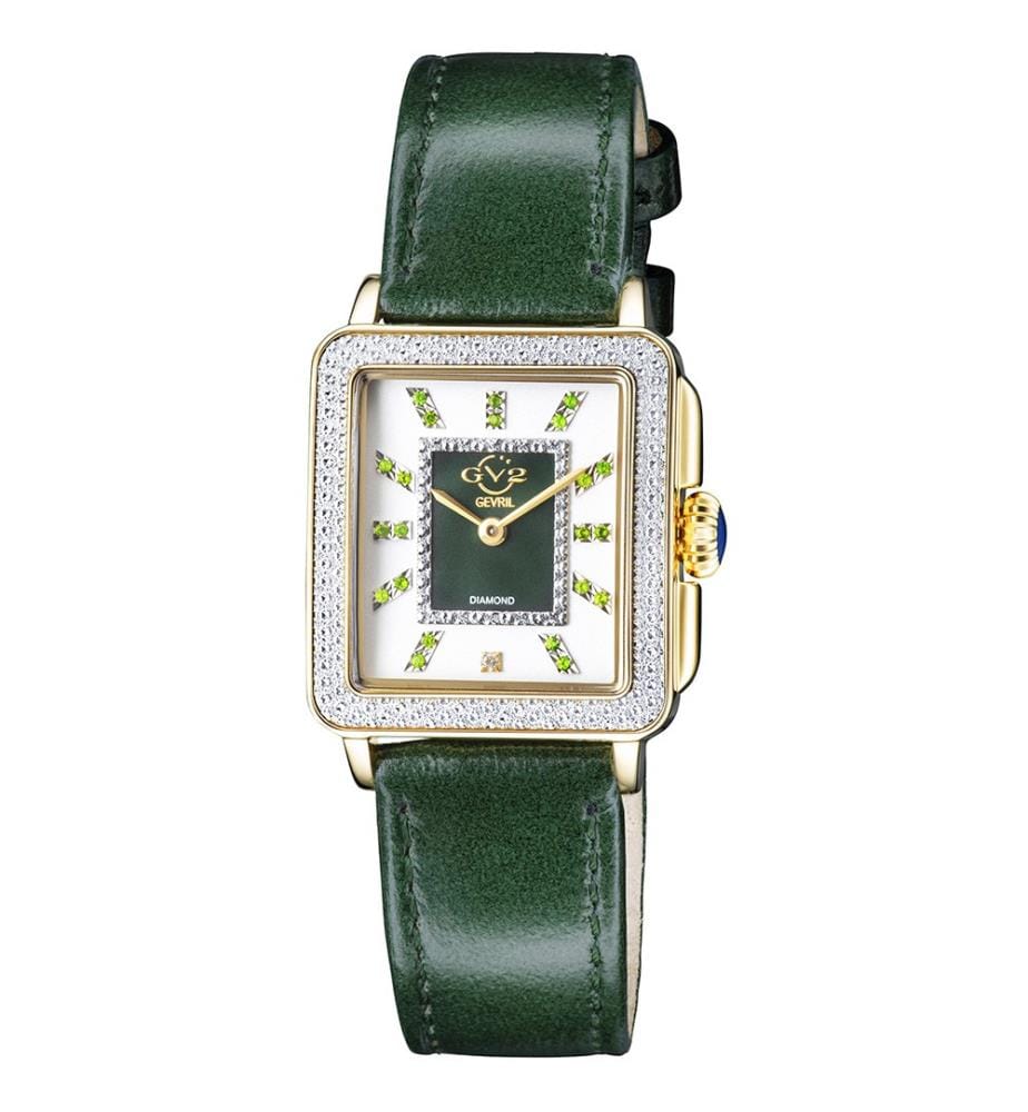Quartz Watch Padova Gemstone with Leather Strap - Green