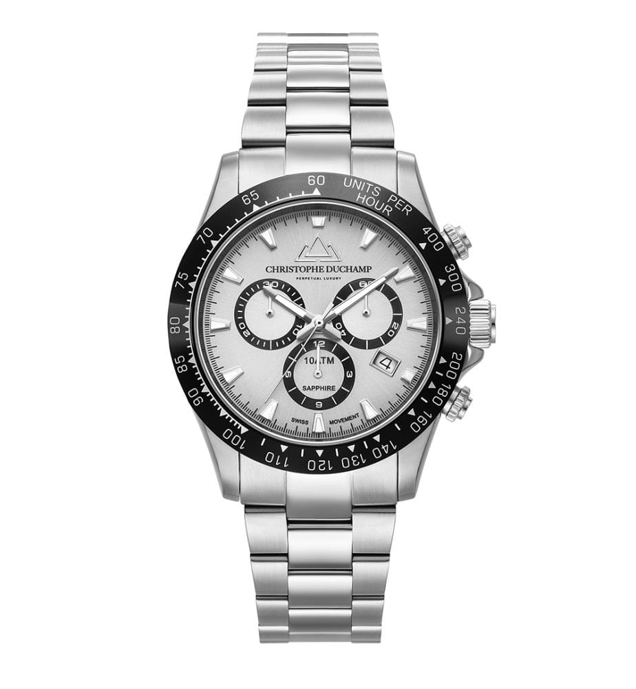 Uhr „Grand Mont“ – Schwarz & Silber