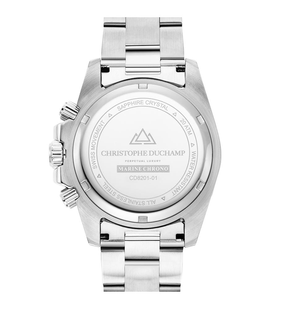 Marine Chrono Uhr – Schwarz & Silber