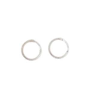Earrings Créoles Twistées 10mm - White Gold 375/1000