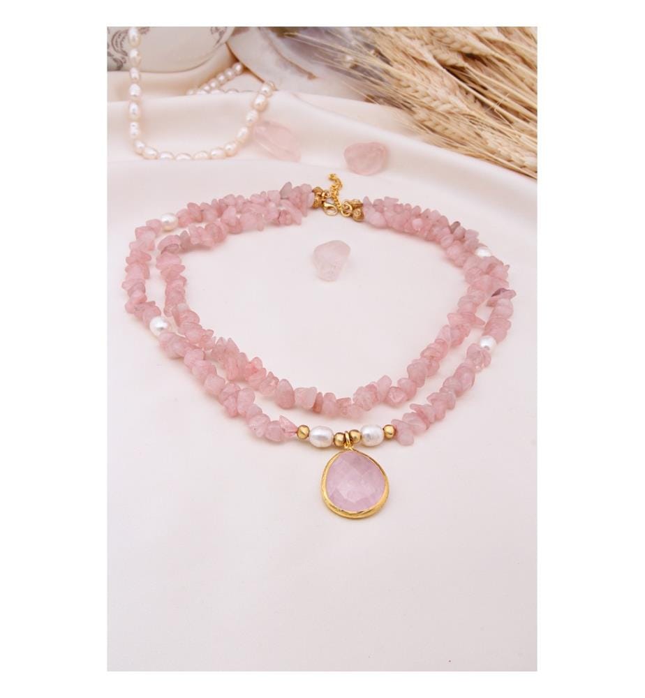Strawberry Quartz Necklace - Pink