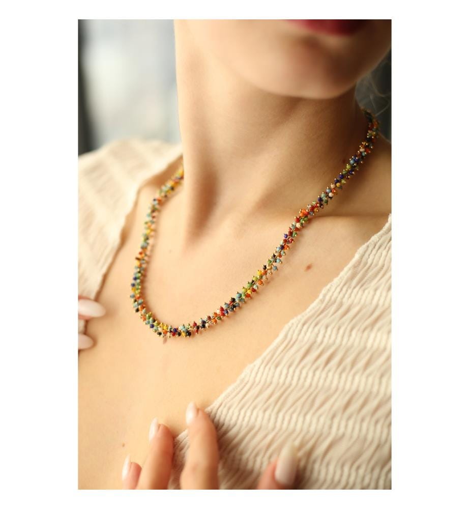 Collier oeil de Tigre - Marron