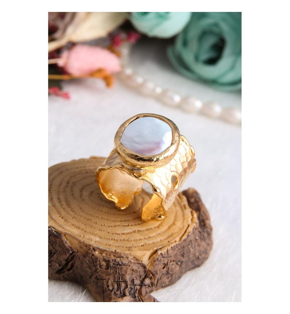 Anello con perle - Bianco