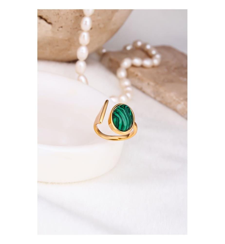 Anello in malachite - Verde
