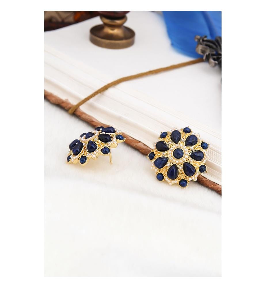 Boucles d'Oreilles Lapis - Bleu marine