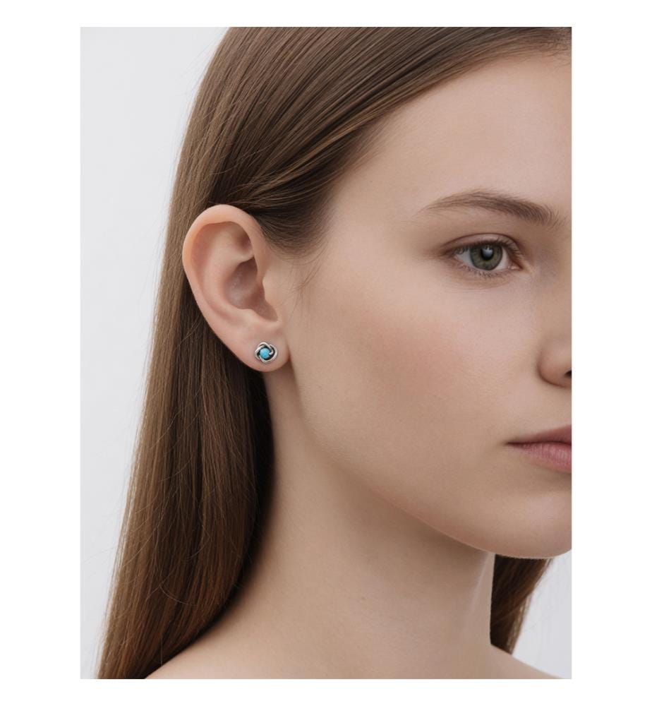 Orecchini Crown in argento 925 con zirconi chiari - Argento