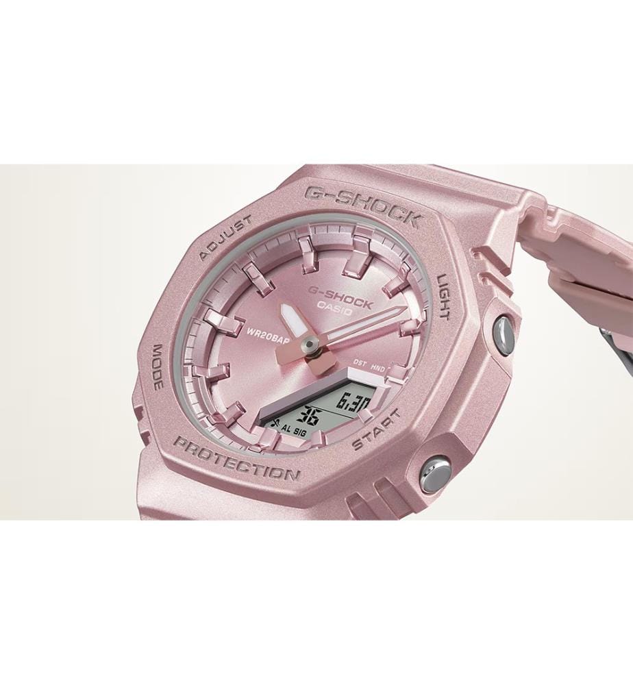 Analog-Digitaluhr - Rosa