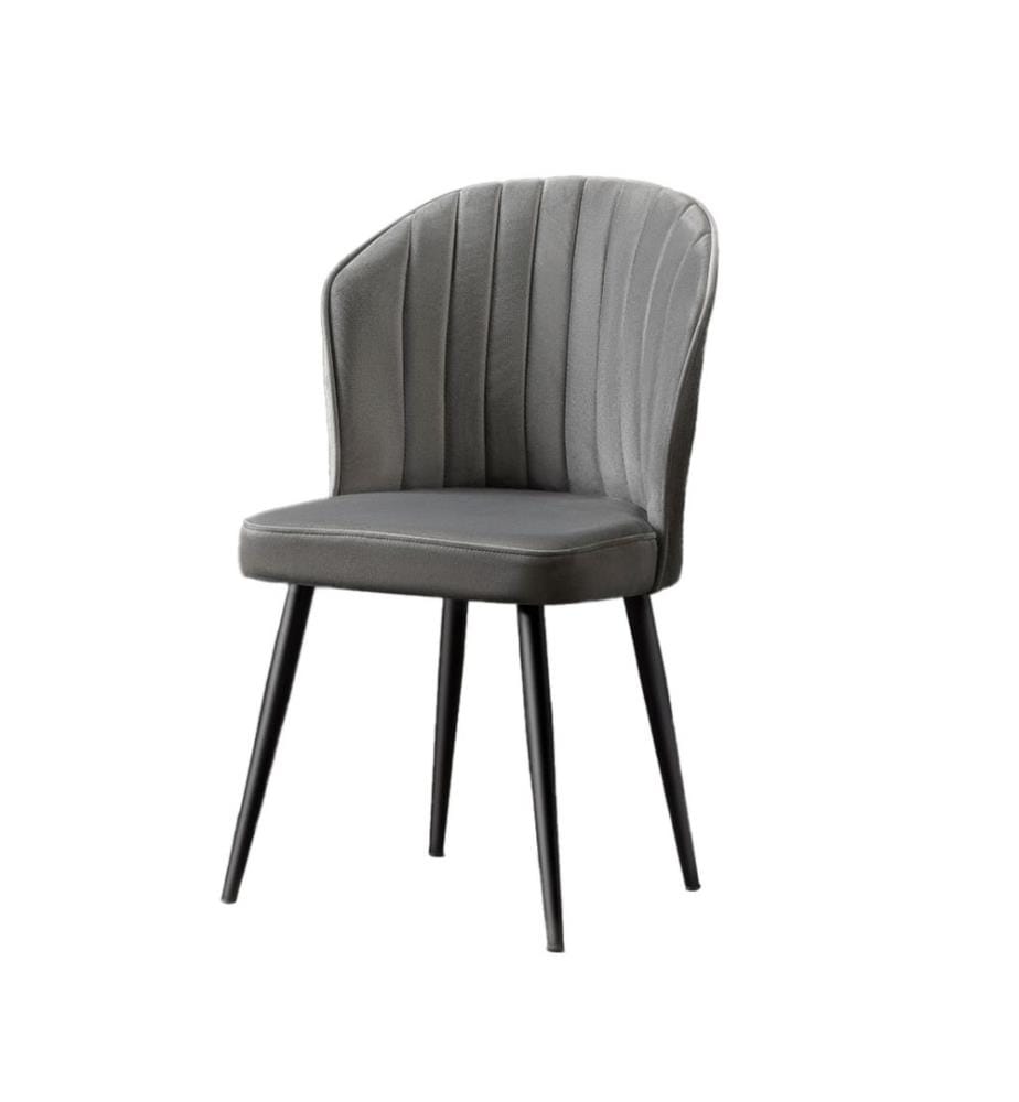 2er-Set Stühle – Grau / Schwarz