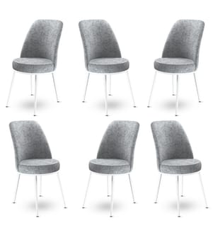 6er-Stuhlset – Grau / Weiss