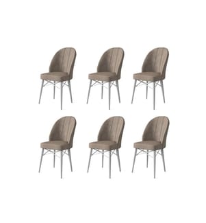 6er-Stuhlset – Cappuccino / Weiss