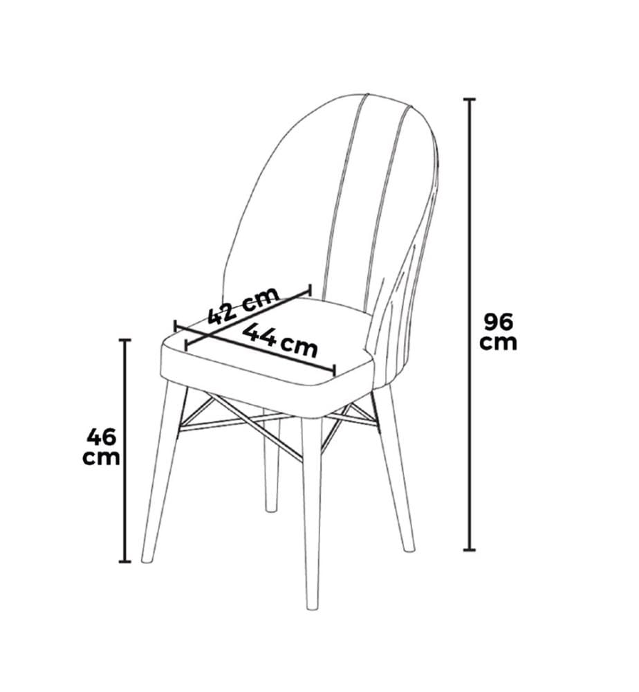 6er-Stuhlset – Cappuccino / Weiss