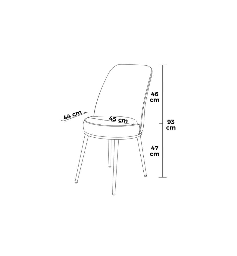 2er-Stuhlset – Cappuccino / Goldfarben