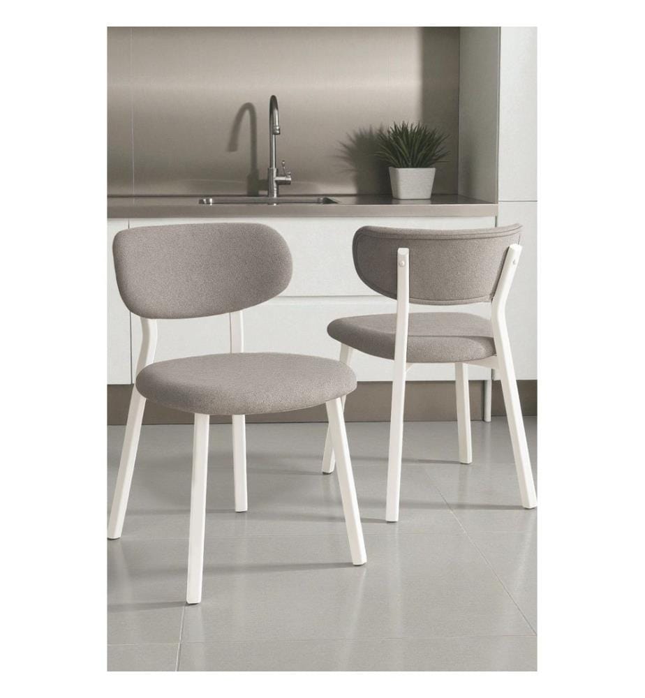 6er-Stuhlset – Grau / Weiss