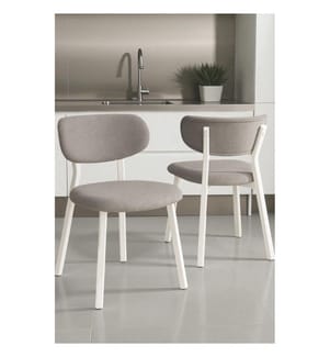 6er-Stuhlset – Grau / Weiss