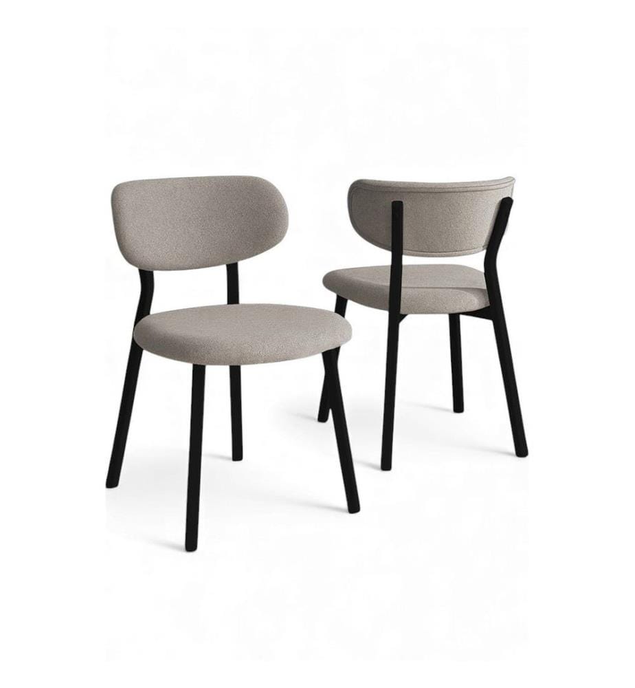6er-Stuhlset – Grau / Schwarz