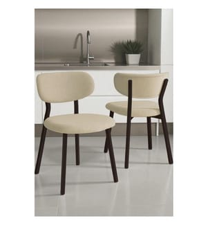 6er-Stuhlset – Creme / Braun