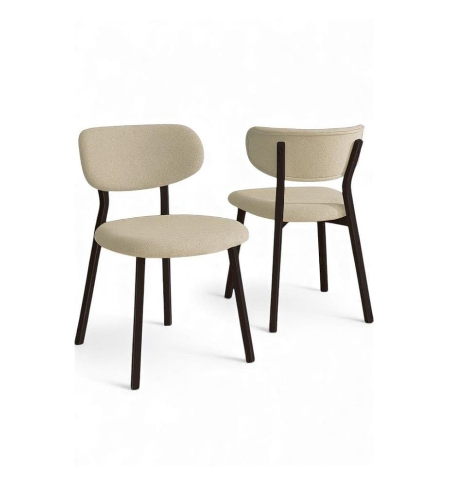 6er-Stuhlset – Creme / Braun